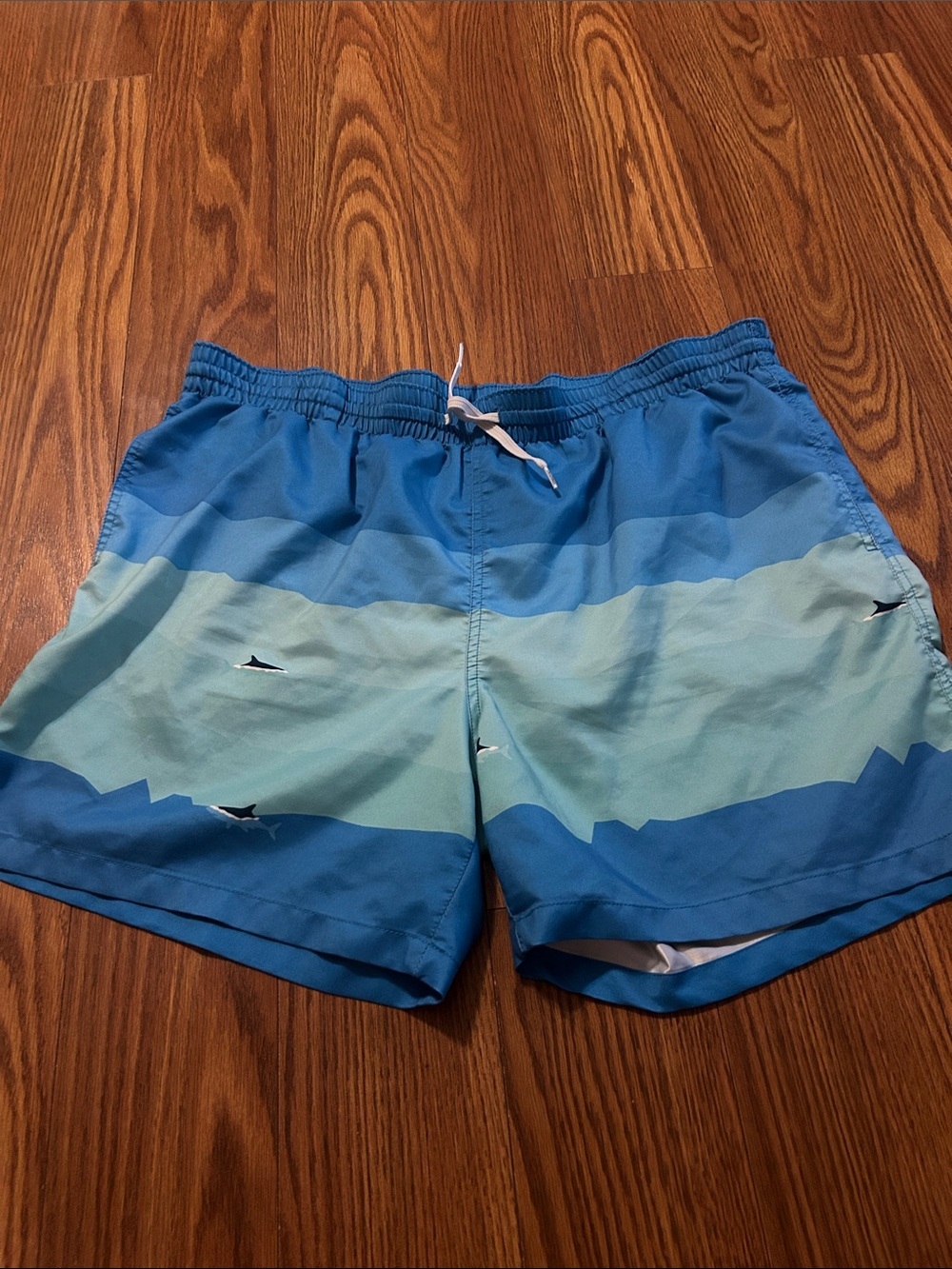 Chubbies Men's XXL Pocket Blue Ombre Shark Drawstring Swim Trunks